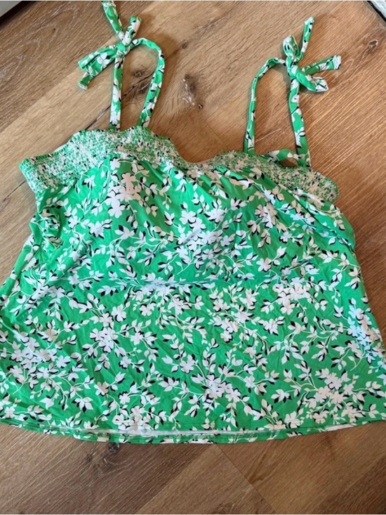 Draper James Other - Draper James Green and White Floral Tie-Shoulder Camisole lands end